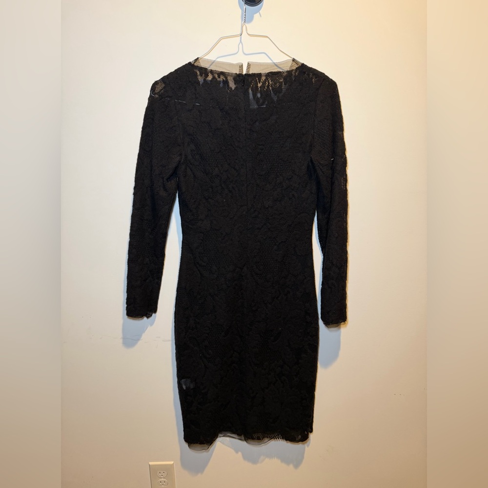 Chic Black Lace Long Sleeve Dress - Picture 3 of 6